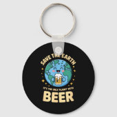 Planeet bier aarde dag opslaan  sleutelhanger (Voorkant)