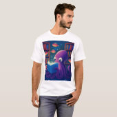 Planeet boom met vallende sterren t-shirt (Voorkant volledig)