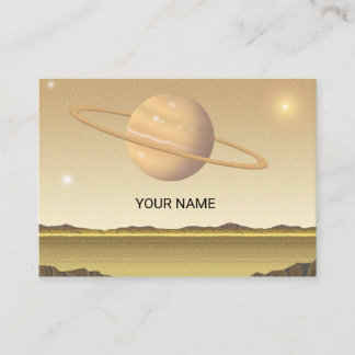Planeet boven een woestijn. visitekaartje