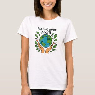 Planeet Boven Winst Krachtig Eco-ontwerp T-shirt