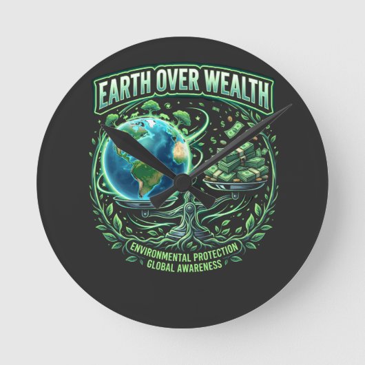 Planeet Boven Winst Ronde Klok (Voorkant)