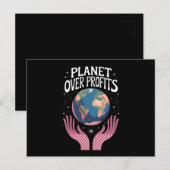 Planeet Boven Winsten Aarde Klimaatverandering is Briefkaart (Voorkant / Achterkant)