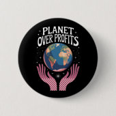 Planeet Boven Winsten Aarde Klimaatverandering is Ronde Button 5,7 Cm (Voorkant)