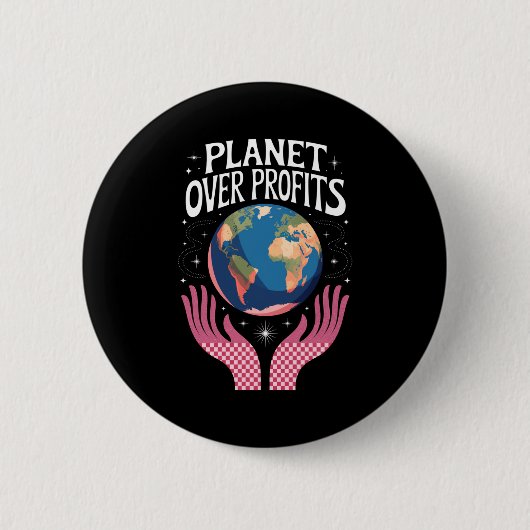 Planeet Boven Winsten Aarde Klimaatverandering Is  Ronde Button 5,7 Cm (Voorkant)