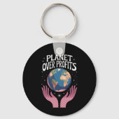 Planeet Boven Winsten Aarde Klimaatverandering is Sleutelhanger (Voorkant)