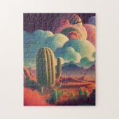 planeet cactus space psychedelic legpuzzel (Verticaal)