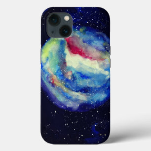 Planeet Case, Watercolor Cosmos Kunst iPhone 13 Hoesje