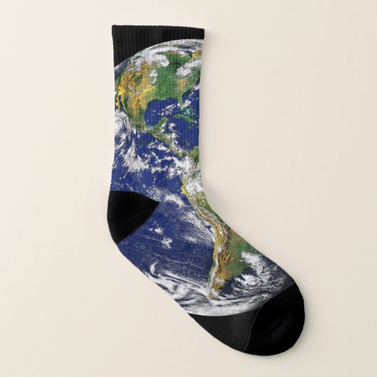 PLANEET DE AARDE VAN RUIMTE over de contactdozen v Sokken (Links binnenkant)