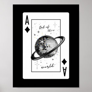 Planeet Disco Poster, Trendy Disco Bal Muur Kunst Poster
