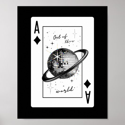 Planeet Disco Poster, Trendy Disco Bal Muur Kunst Poster (Voorkant)