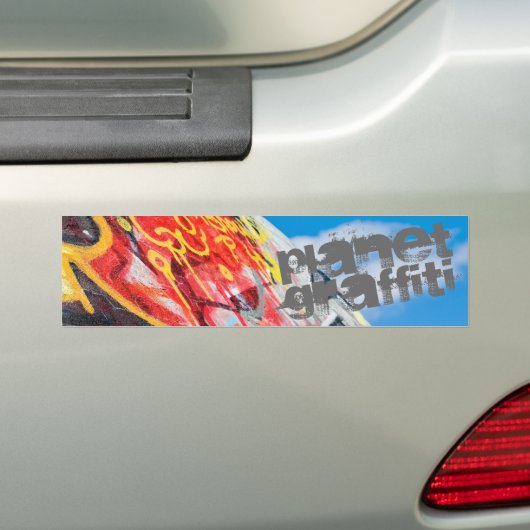 planeet graffiti bumpersticker (Op auto)