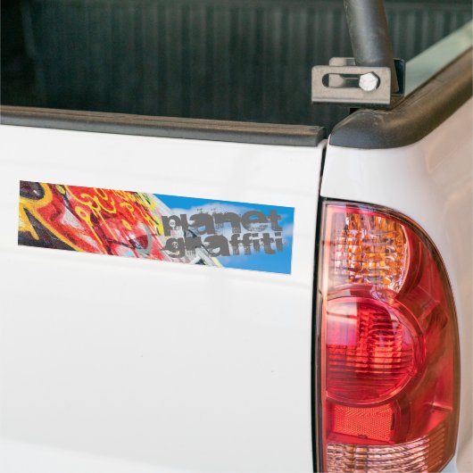 planeet graffiti bumpersticker (Op Truck)