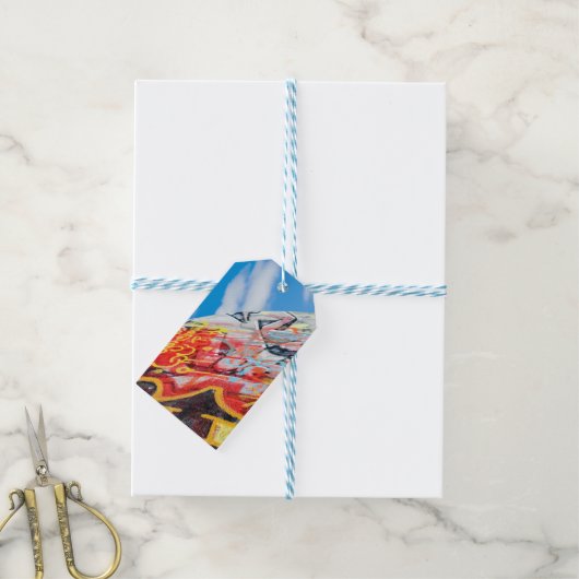 planeet graffiti cadeaulabel (Met Touw)