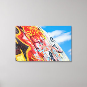 planeet graffiti canvas afdruk