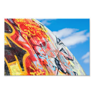 planeet graffiti foto afdruk