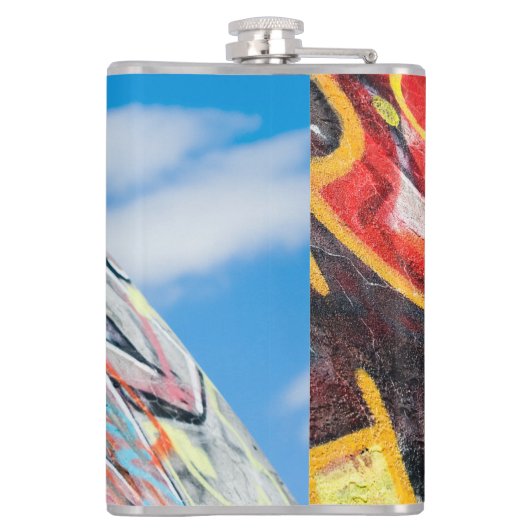 planeet graffiti heupfles (Achterkant)