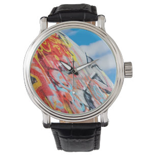 planeet graffiti horloge