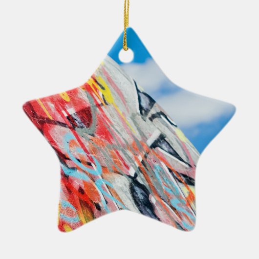 planeet graffiti keramisch ornament (Voorkant)