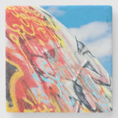 planeet graffiti stenen onderzetter (Voorkant)