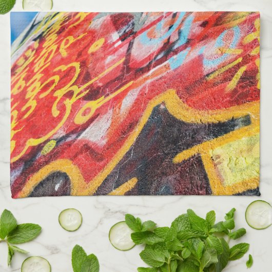 planeet graffiti theedoek (Gevouwen)