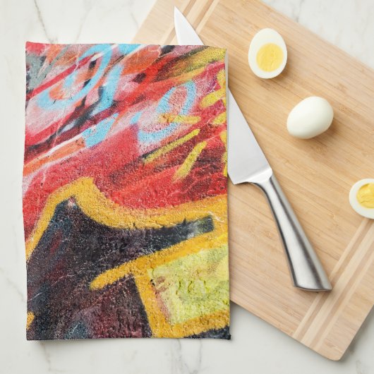 planeet graffiti theedoek (Quarter Fold)