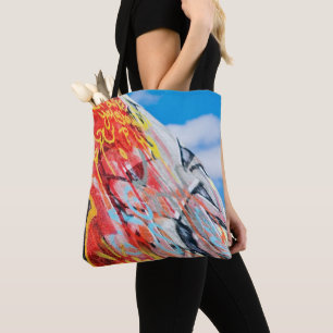 planeet graffiti tote bag