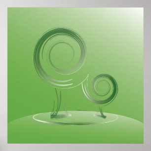 planeet groen poster