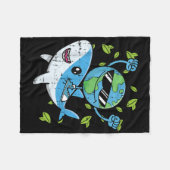 Planeet Haai Aarddag Milieu Dier Conser Fleece Deken (Voorkant (Horizontaal))