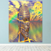 Planeet illusie canvas afdruk (Insitu (Houten vloer))