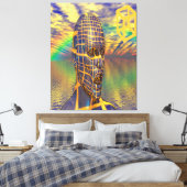 Planeet illusie canvas afdruk (Insitu (Slaapkamer))