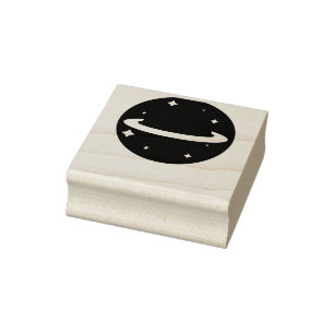 planeet in de ruimte rubberstempel