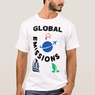 Planeet in gevaar: wereldwijde uitstoot. t-shirt