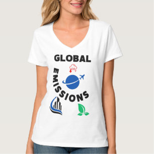 Planeet in gevaar: wereldwijde uitstoot. t-shirt