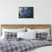 Planeet Jupiter Blues Blauwe Witte Juno Cam Wervel Canvas Afdruk (Insitu (Slaapkamer))