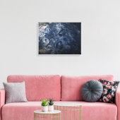 Planeet Jupiter Blues Blauwe Witte Juno Cam Wervel Canvas Afdruk (Insitu (Woonkamer))