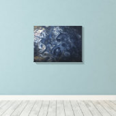 Planeet Jupiter Blues Blauwe Witte Juno Cam Wervel Canvas Afdruk (Insitu (Houten vloer))