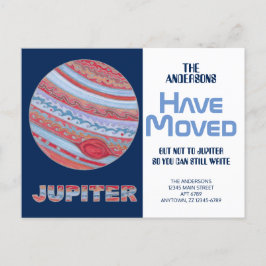 Planeet Jupiter Kleurrijk Grappig Bewegend Nieuw A Aankondigingskaart