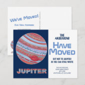 Planeet Jupiter Kleurrijk Grappig Bewegend Nieuw A Aankondigingskaart (Voorkant / Achterkant)
