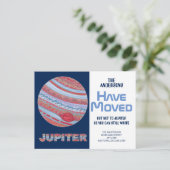 Planeet Jupiter Kleurrijk Grappig Bewegend Nieuw A Aankondigingskaart (Staand voorkant)