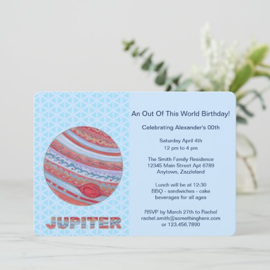 Planeet Jupiter Kleurrijke Ruimte Geek Ruimte Them Kaart (Staand voorkant)