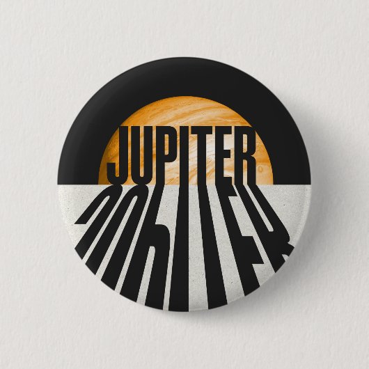Planeet Jupiter met Schaduw Ronde Button 5,7 Cm (Voorkant)