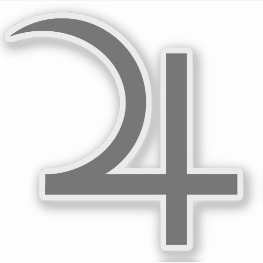 Planeet Jupiter Symbool (grijs) Sticker (Voorkant)