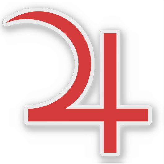 Planeet Jupiter Symbool (rood) Sticker (Voorkant)