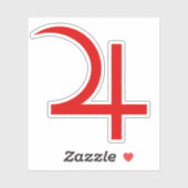 Planeet Jupiter Symbool (rood) Sticker (Vel)