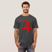 Planeet Jupiter Symbool (rood) T-shirt (Voorkant volledig)