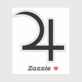 Planeet Jupiter Symbool (zwart) Sticker (Vel)