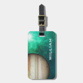 Planeet Jupiter Zonnestelsel Ruimte Groene Melkweg Bagagelabel (Voorkant verticaal)