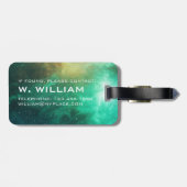 Planeet Jupiter Zonnestelsel Ruimte Groene Melkweg Bagagelabel (Achterkant horizontaal)