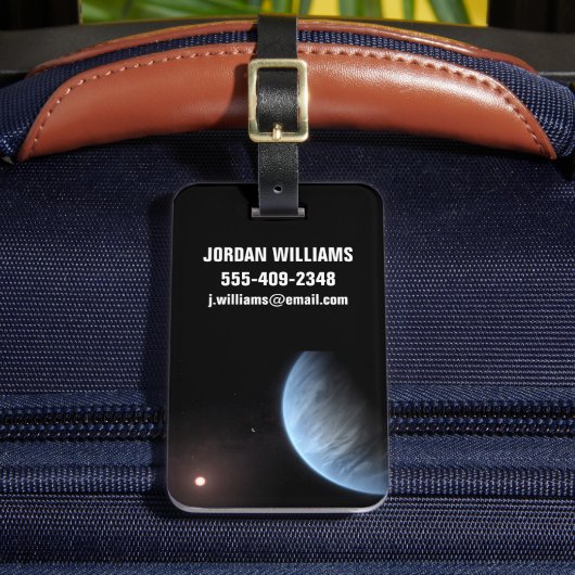 Planeet K2-18b, gastheer ster en bijbehorende plan Bagagelabel (Voorkant Insitu 2)