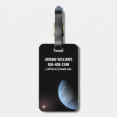 Planeet K2-18b, gastheer ster en bijbehorende plan Bagagelabel (Achterkant verticaal)